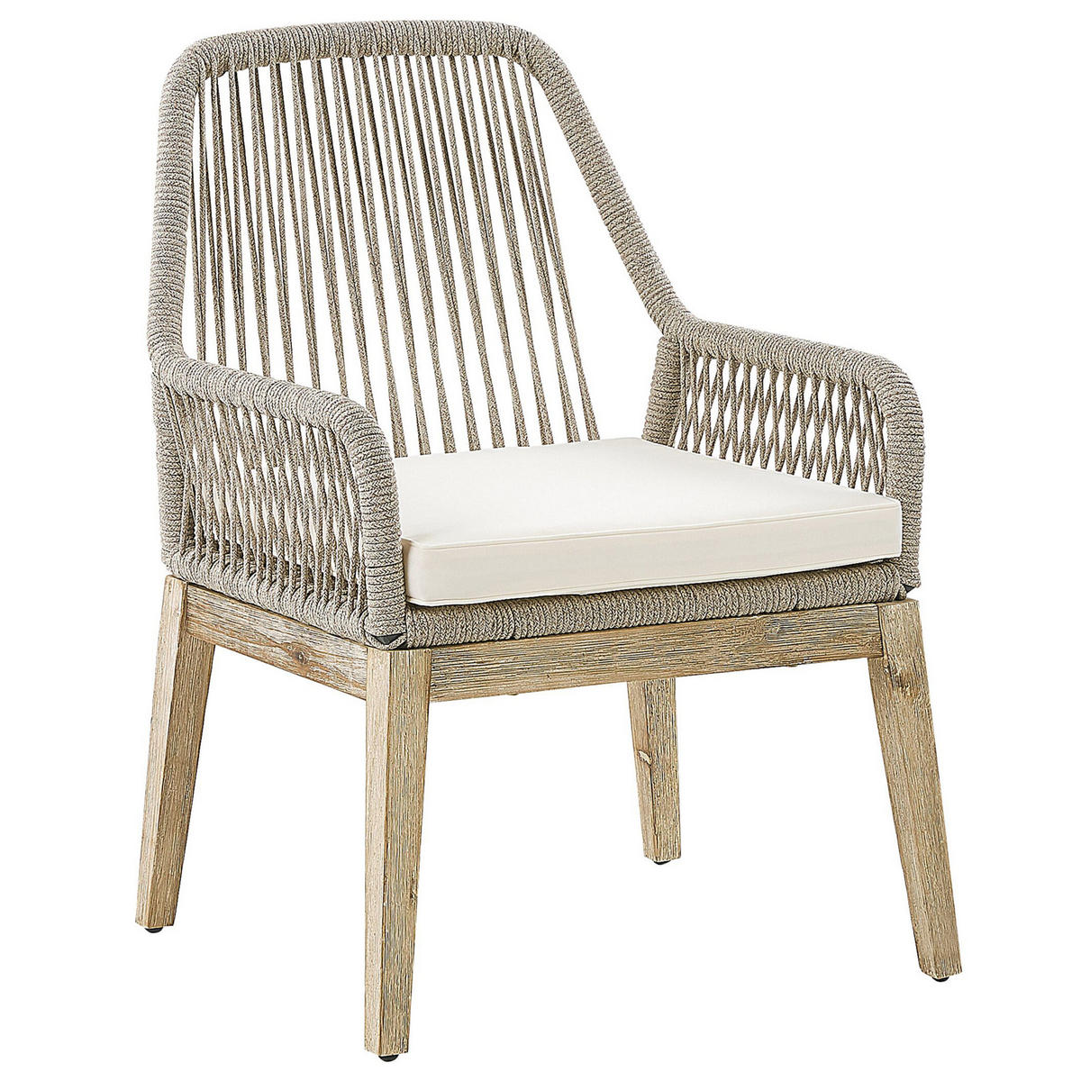 GARTENMÖBEL SET 6-Sitzer Faserzement 200/100 cm grau/beige Olbia - Hellbraun/Beige, Stein - Beliani