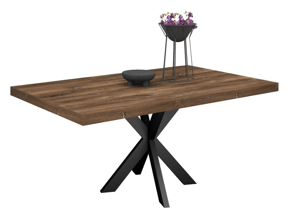 ESSTISCH Elgin 1 175x80x100 Metall+Holzwerkstoff Schwarz/Zinneiche - Mooreichefarben/Schwarz, Holzwerkstoff (175/100/80cm) - 58aufmkessel