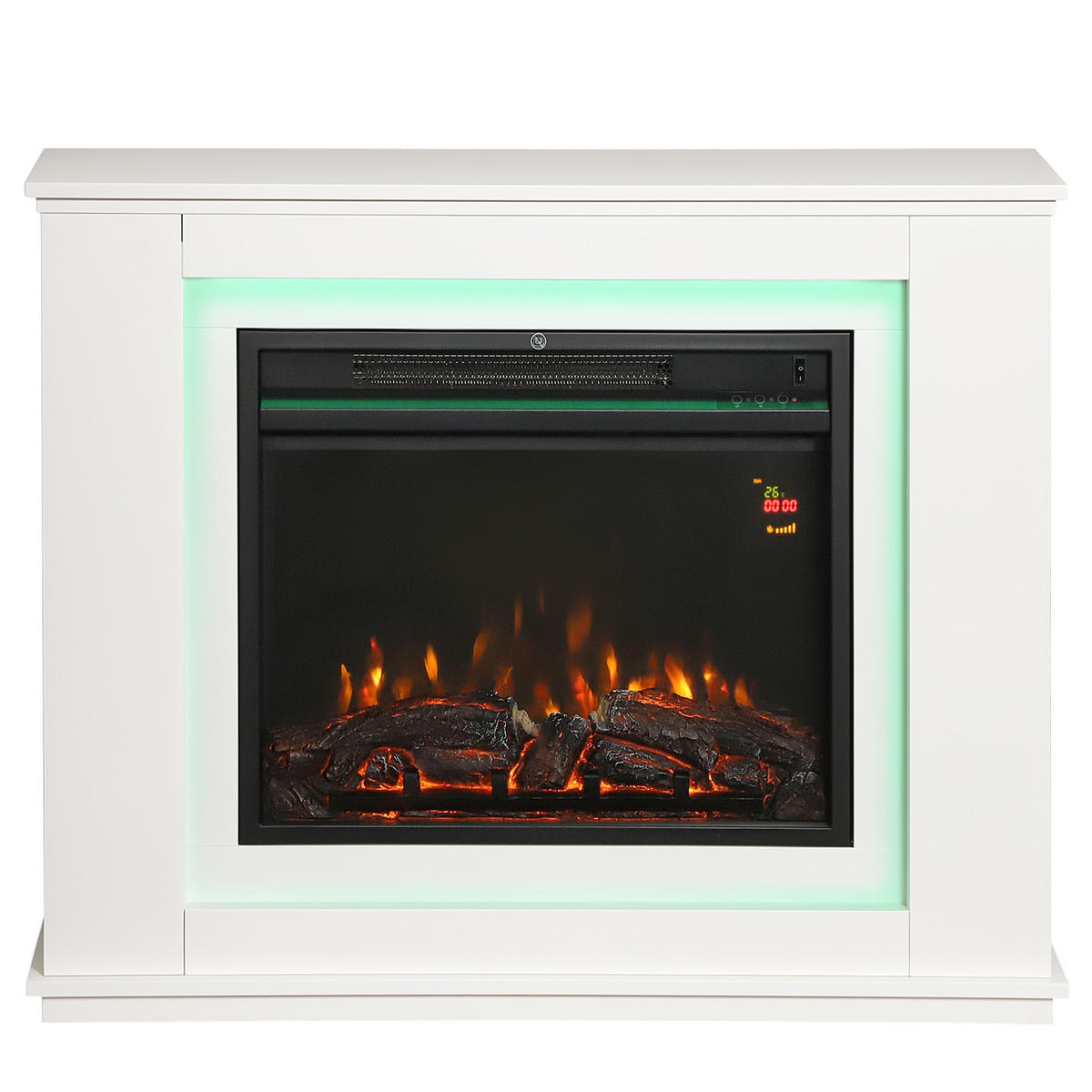 ELEKTROKAMIN DE-17066 12 Farben & 5 Helligkeiten 1000/2000W Weiß - Weiß, Holzwerkstoff (98/80/25cm) - ComfortXL
