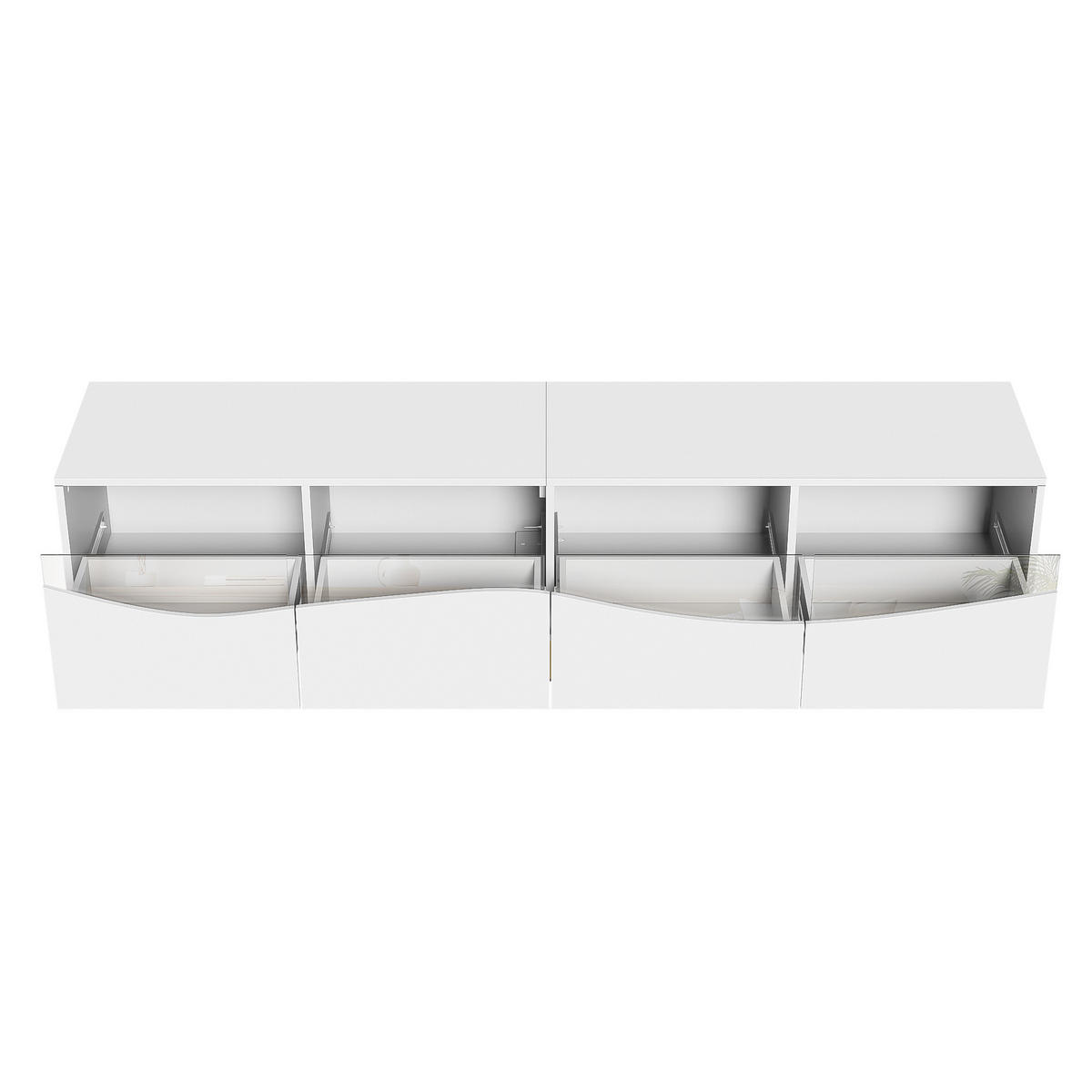 TV-SCHRANK 180x40x50 LED Beleuchtung Weiß Goldene Füße - Weiß, Holzwerkstoff (40/50/180cm) - FLIEKS