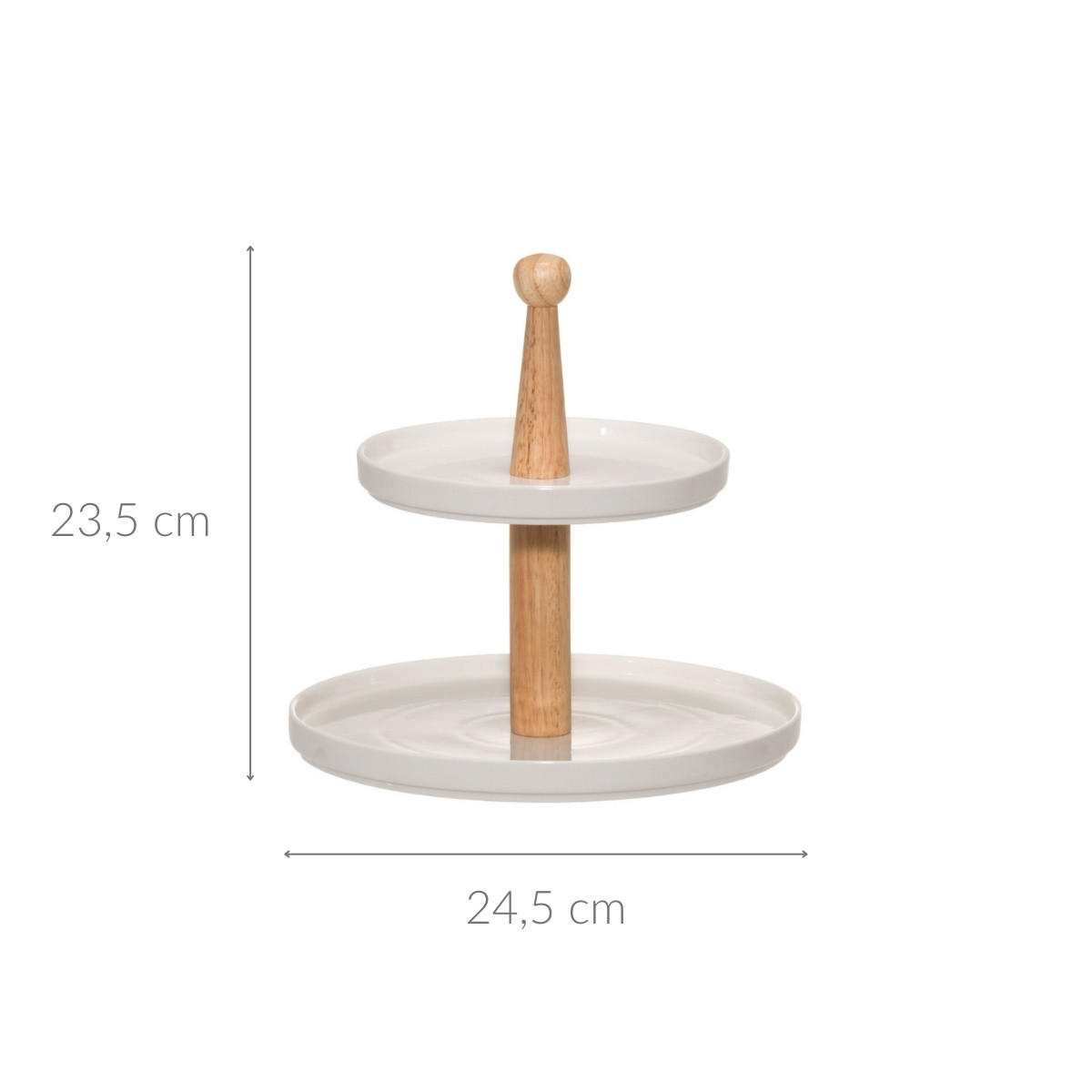 KERAMIKETAGERE Ø 24,5 cm - Weiß, Keramik (24.5/23.5cm)