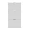SCHUHSCHRANK 3 Klappen Zapateros - L60 cm - Weiß, Holzwerkstoff (22/113/60cm) - Calicosy