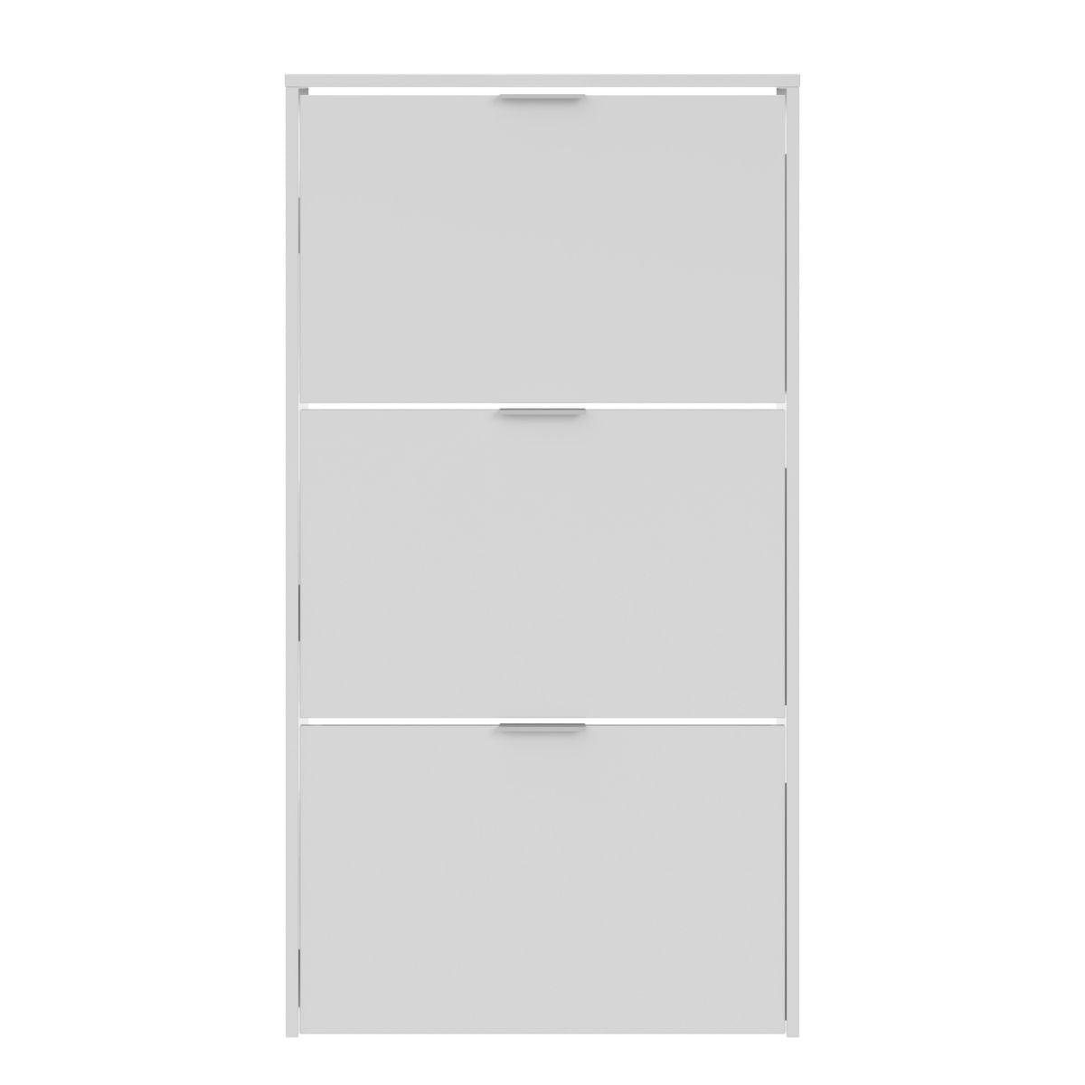 SCHUHSCHRANK 3 Klappen Zapateros - L60 cm - Weiß, Holzwerkstoff (22/113/60cm) - Calicosy