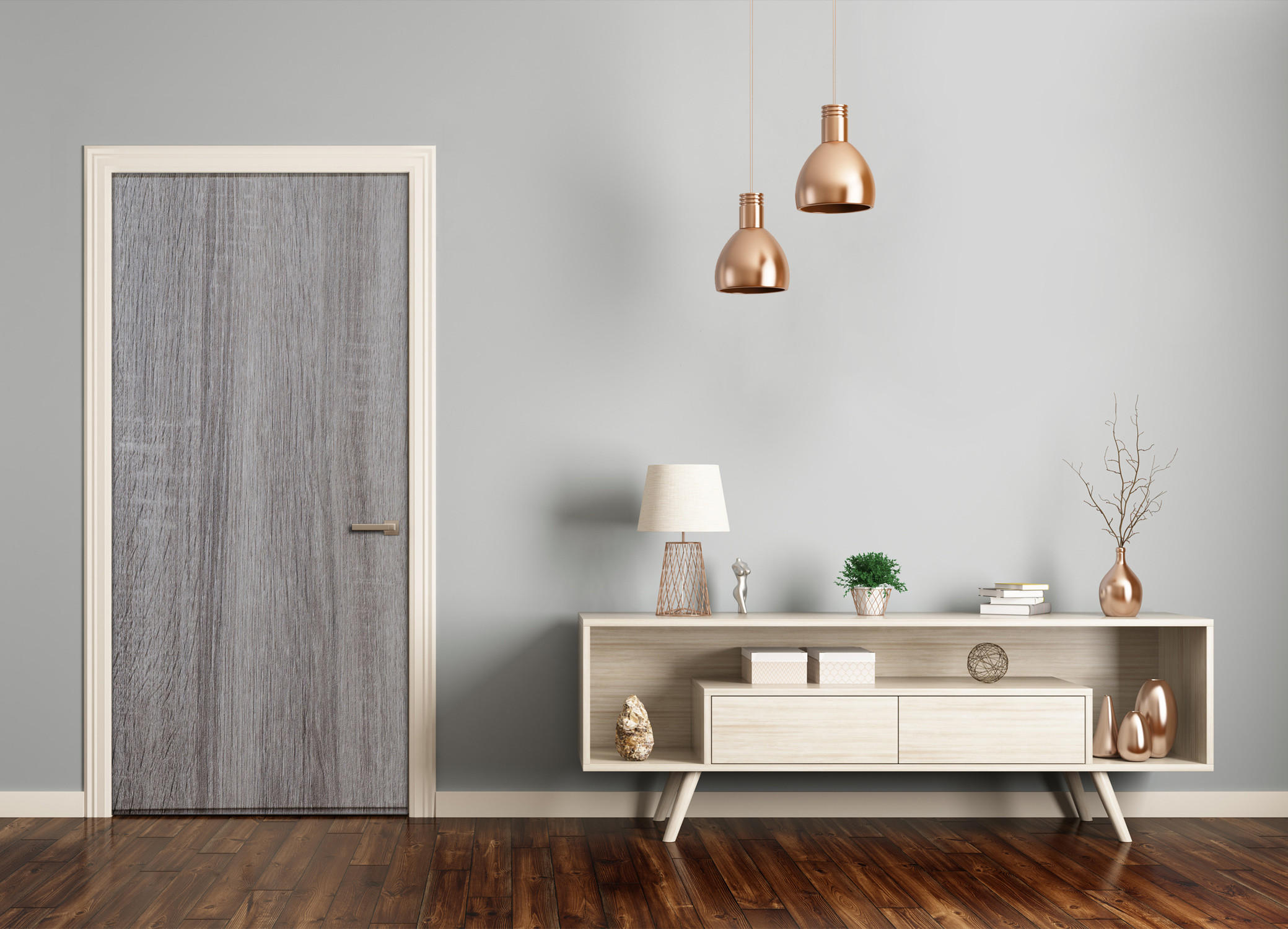TÜRAUFKLEBER 95x205 cm Dekorativ für Türen - Taupe, Kunststoff (95/205/0.01cm) - TULUP