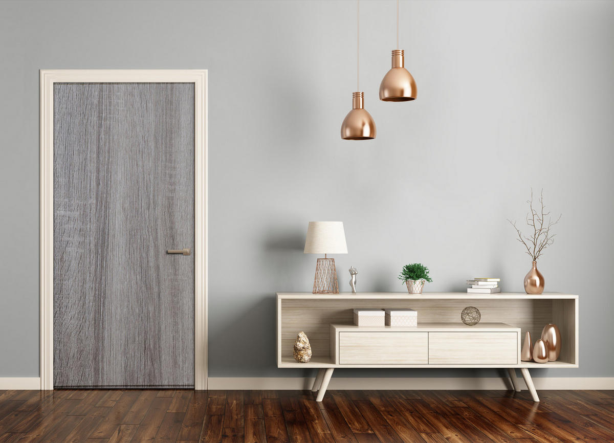 TÜRAUFKLEBER 95x205 cm Dekorativ für Türen - Taupe, Kunststoff (95/205/0.01cm) - TULUP