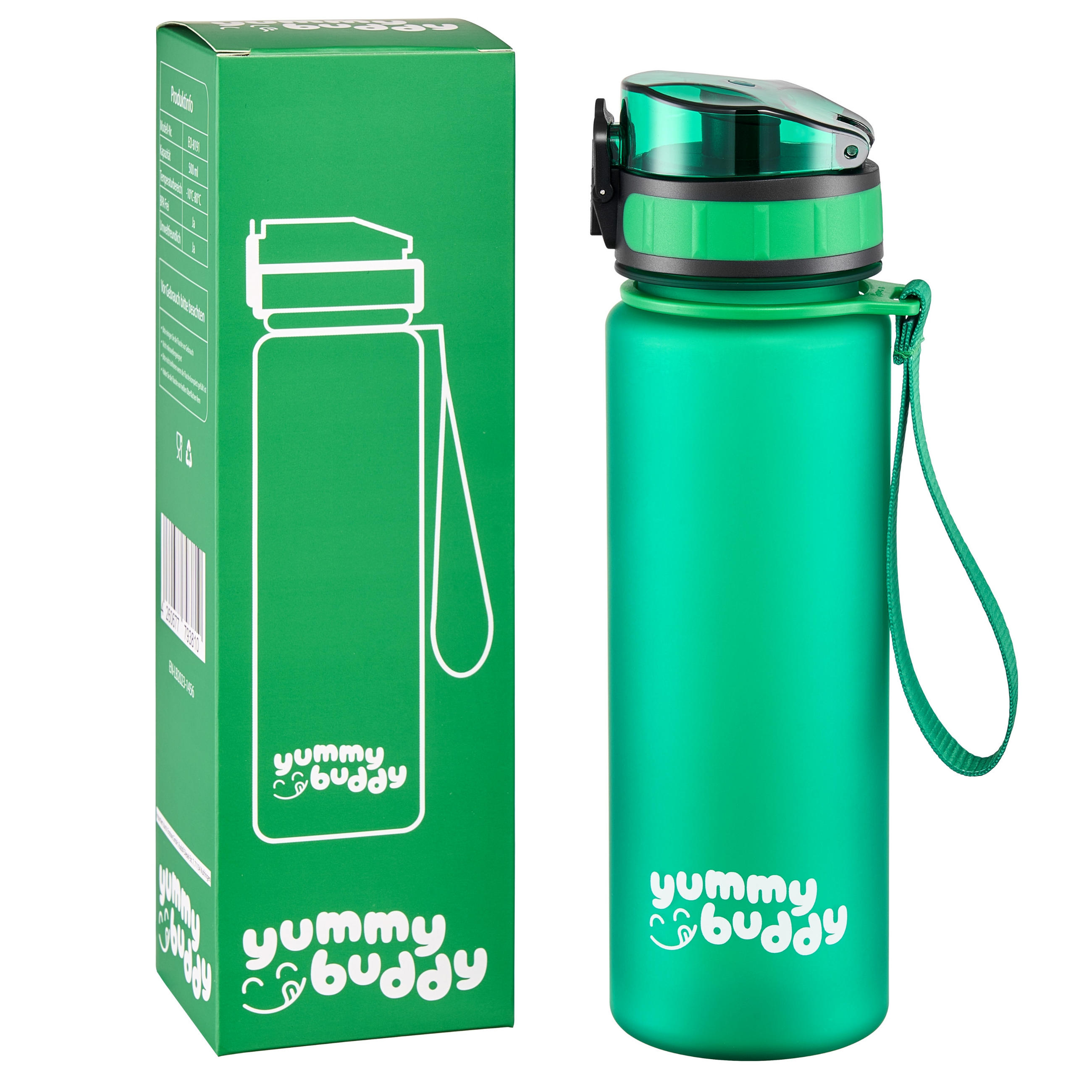 TRINKFLASCHE Grün Auslaufsicher 500 ml BPA-Frei - Grün, Kunststoff (0.5L) - Ecosa