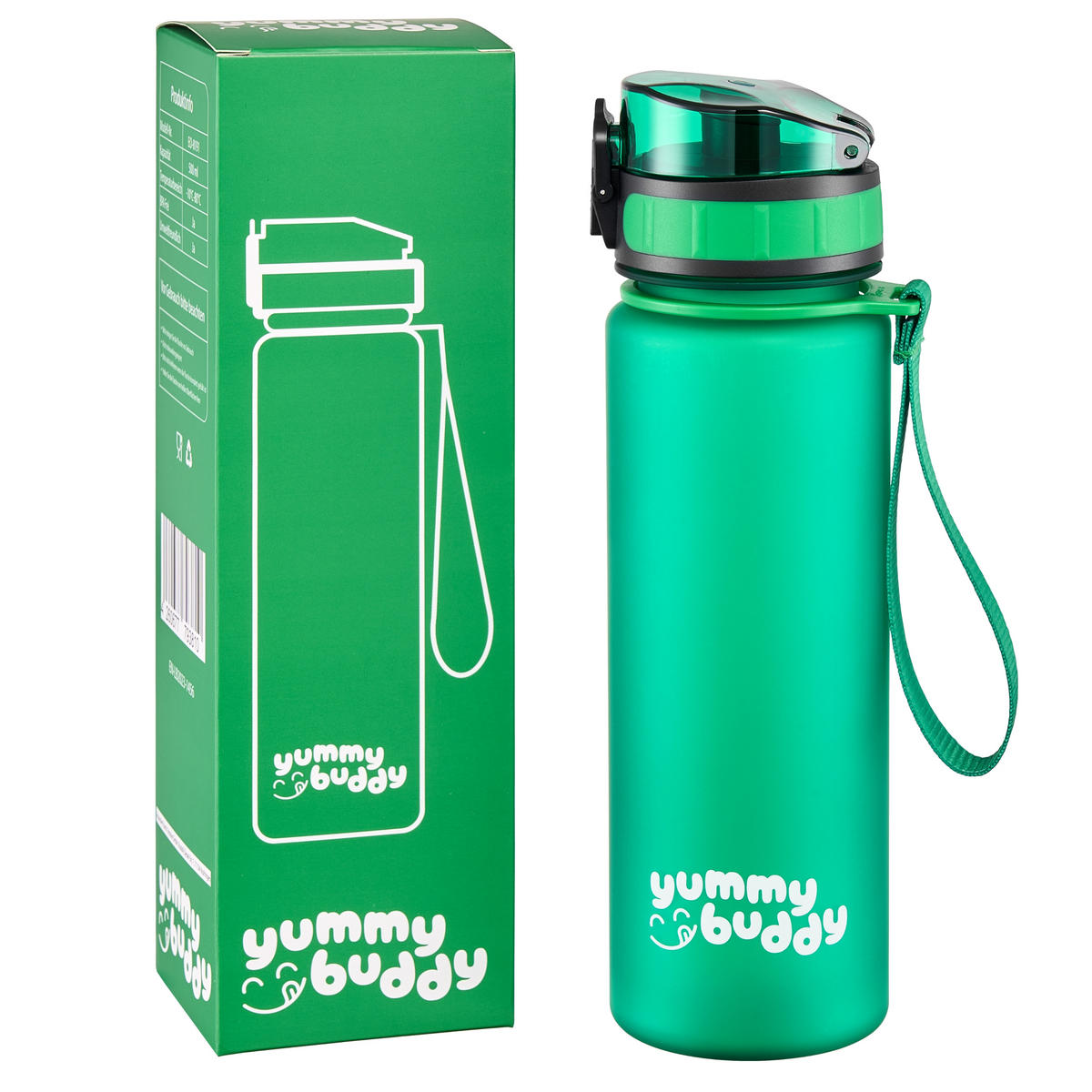 TRINKFLASCHE Grün Auslaufsicher 500 ml BPA-Frei - Grün, Kunststoff (0.5L) - Ecosa