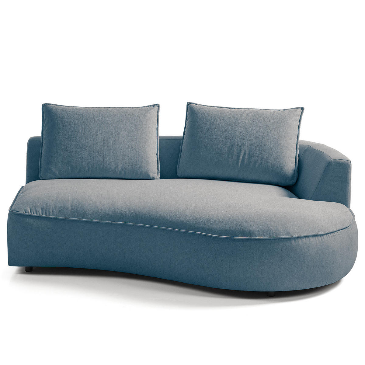 OTTOMANE - modular - Blau/Schwarz, Kunststoff/Textil (196/82/146cm) - home24