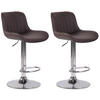 BARHOCKER 2er Set Lederlook braun - Chromfarben/Braun, Textil/Metall (50/86/50cm) - CLP