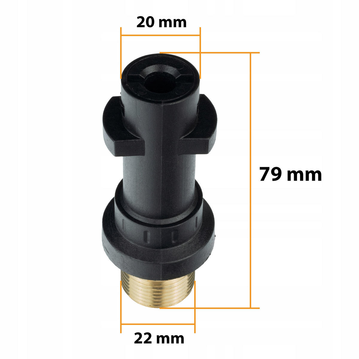 SCHLAUCH ProFlex 15M - 15 m, 1/4" I.D., Arbeitsdruck 155 bar, max. 529 bar, M22 x 1,5, Bayonet Adapter, Messingdüse, 60 °C - Multicolor, Kunststoff/Metall (22/8/22cm)
