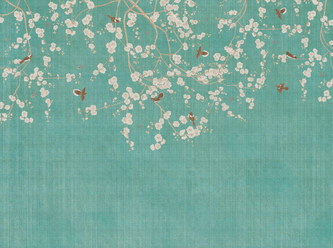 VLIESTAPETE Blau 371/280 cm - Blau/Beige, Textil (371/1cm) - KUNSTLOFT