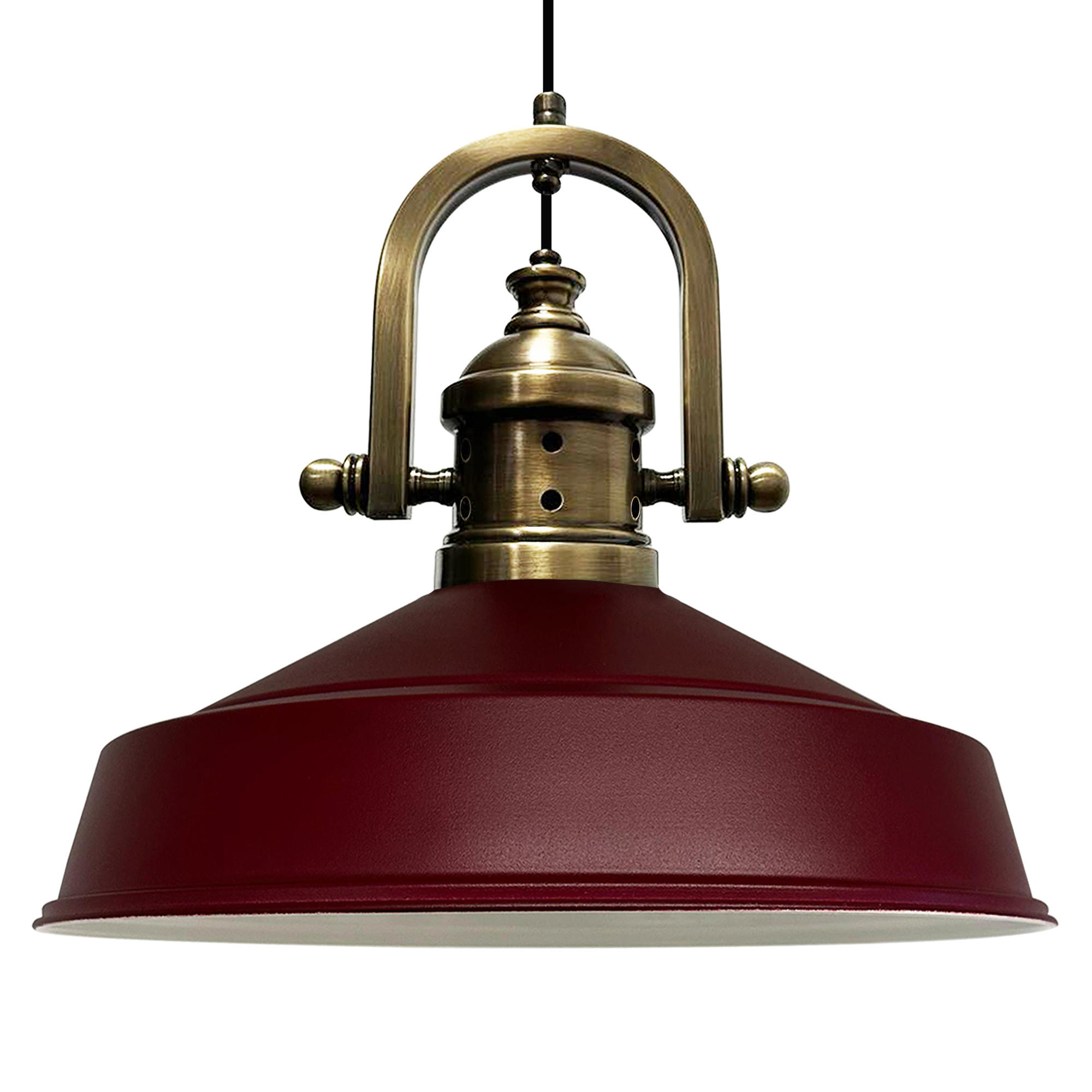 PENDELLEUCHTE Asletl 40/30 cm - Dunkelrot, Metall (40/30cm) - Bamyum