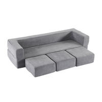 BODENSOFA aus Schaumstoff mit Schlaffunktion Dunkelgrau - Grau, Kunststoff (75.5/50/201cm) - Modenvie