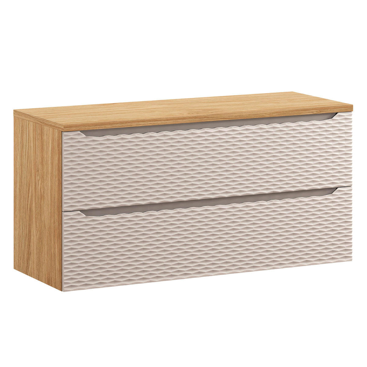 WASCHTISCHUNTERSCHRANK 120cm Elora Beige und Holz - Braun, Holzwerkstoff (120/59/46cm) - Petits-meubles