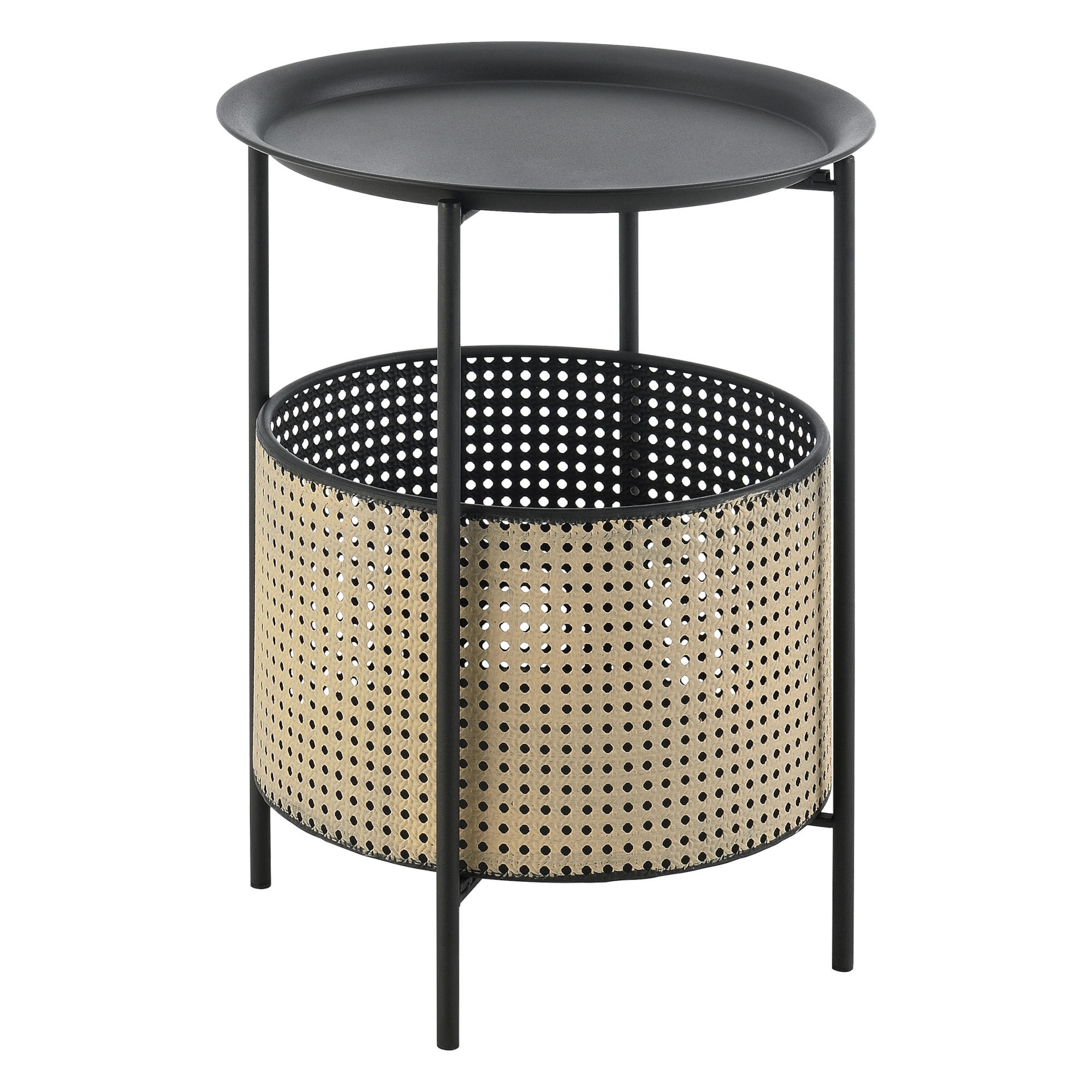 BEISTELLTISCH Beaumont - Schwarz, Metall (35/35/45cm) - [en.casa]