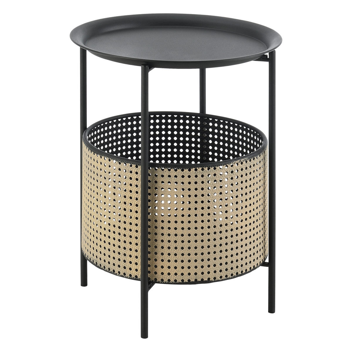 BEISTELLTISCH Beaumont - Schwarz, Metall (35/35/45cm) - [en.casa]