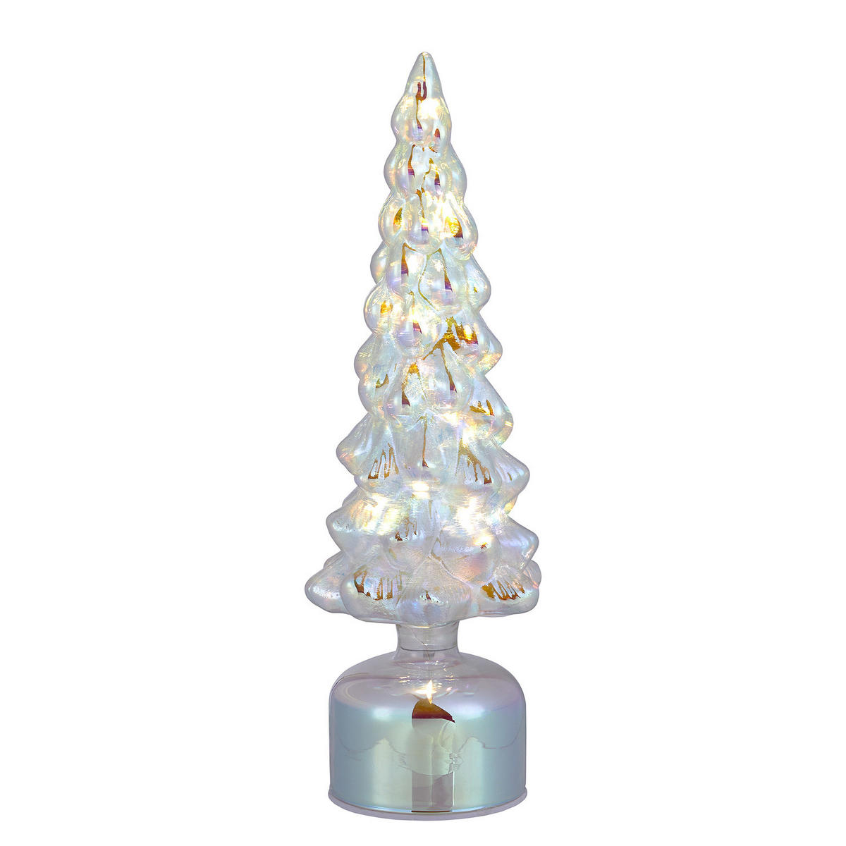 DEKOFIGUR LED-Tanne rotierend Xmas - Transparent, Glas (11/34/11cm) - BUTLERS