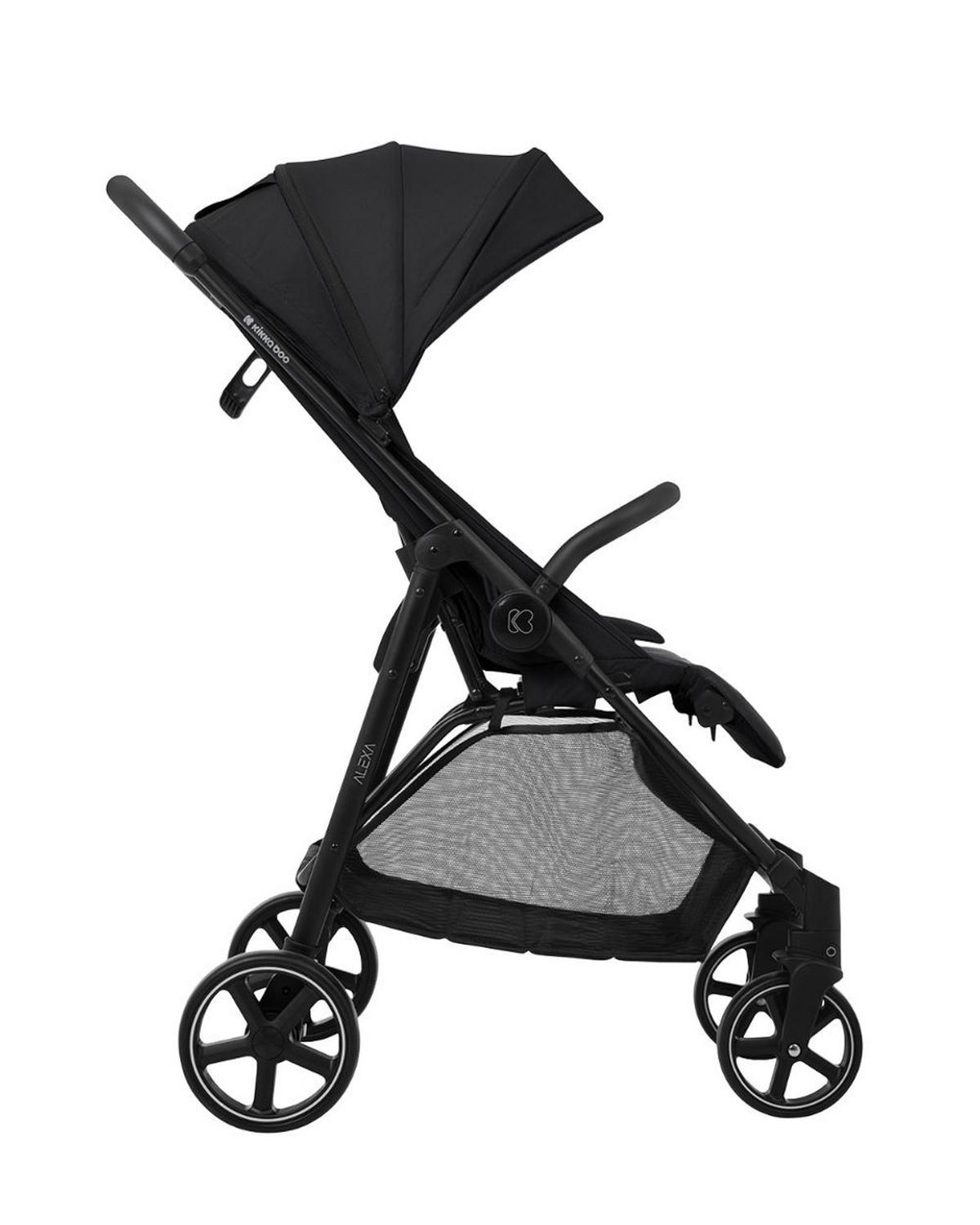 BUGGY Alexa 22 kg schwarz faltbar, Rückenlehne verstellbar, Gurt - Schwarz, Metall (72/51/101cm) - Kikka boo