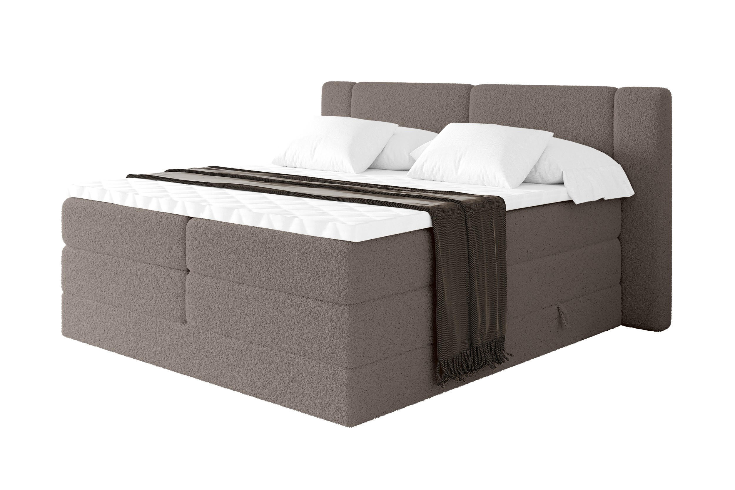 ALTDECOR POSTEL boxspring s matracemi H3/H4 - EVON KING - 160x200 cm Hnědá