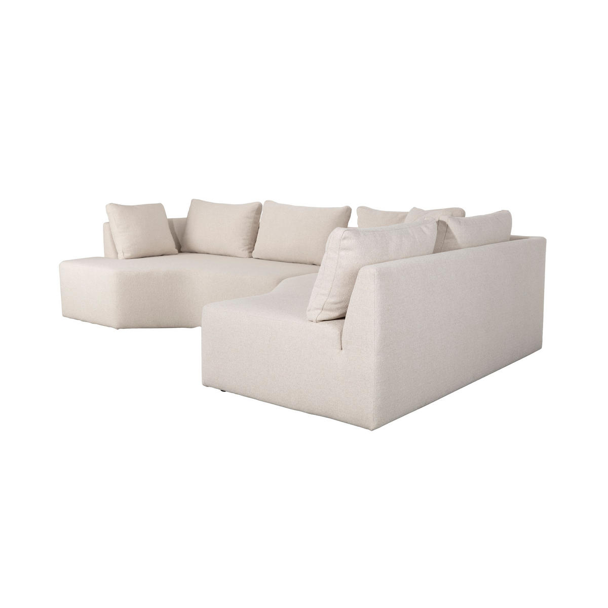 ECKSOFA 4,5-SITZER Prosper Rechts Sand/ Beige - Beige/Creme, Kunststoff (301/79/126cm) - Zuiver