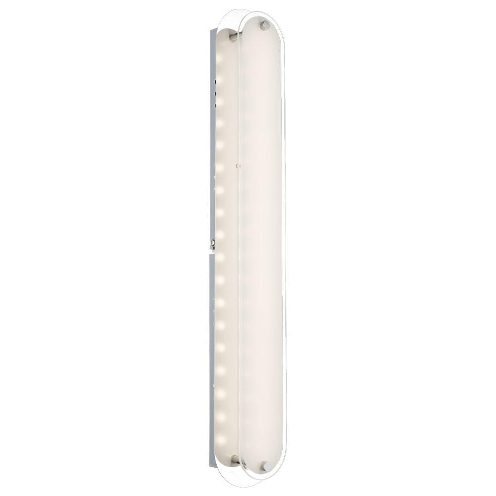 LED WANDLEUCHTE Metall Chrom Silber - Silberfarben, Glas (8/6/47cm) - Globo Lighting