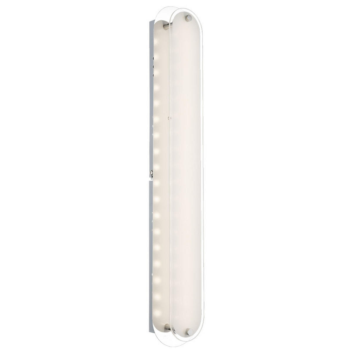 LED WANDLEUCHTE Metall Chrom Silber - Silberfarben, Glas (8/6/47cm) - Globo Lighting