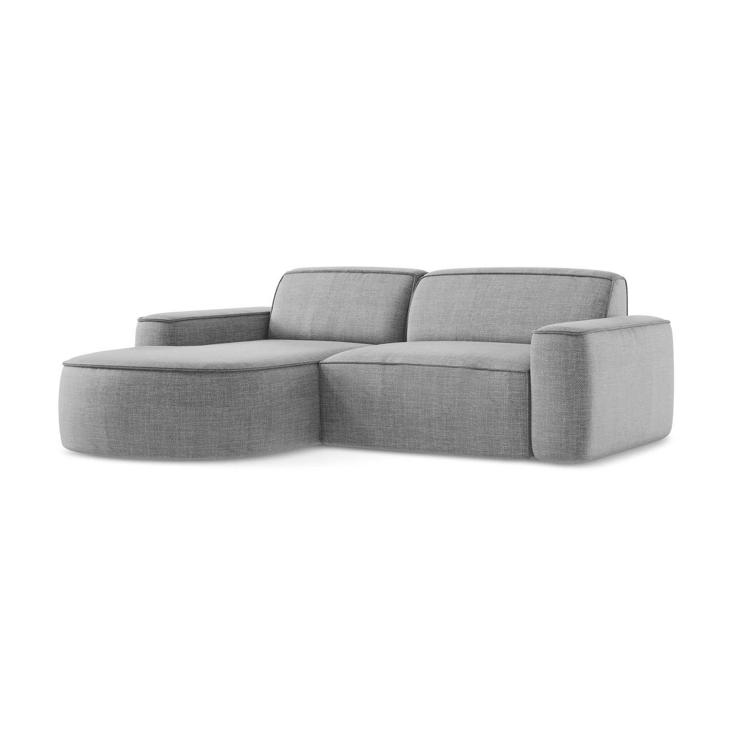 ECKSOFA Links Strukturstoff Grau - Hellgrau/Schwarz, Holzwerkstoff/Kunststoff (224/166cm) - LaMiaSofa