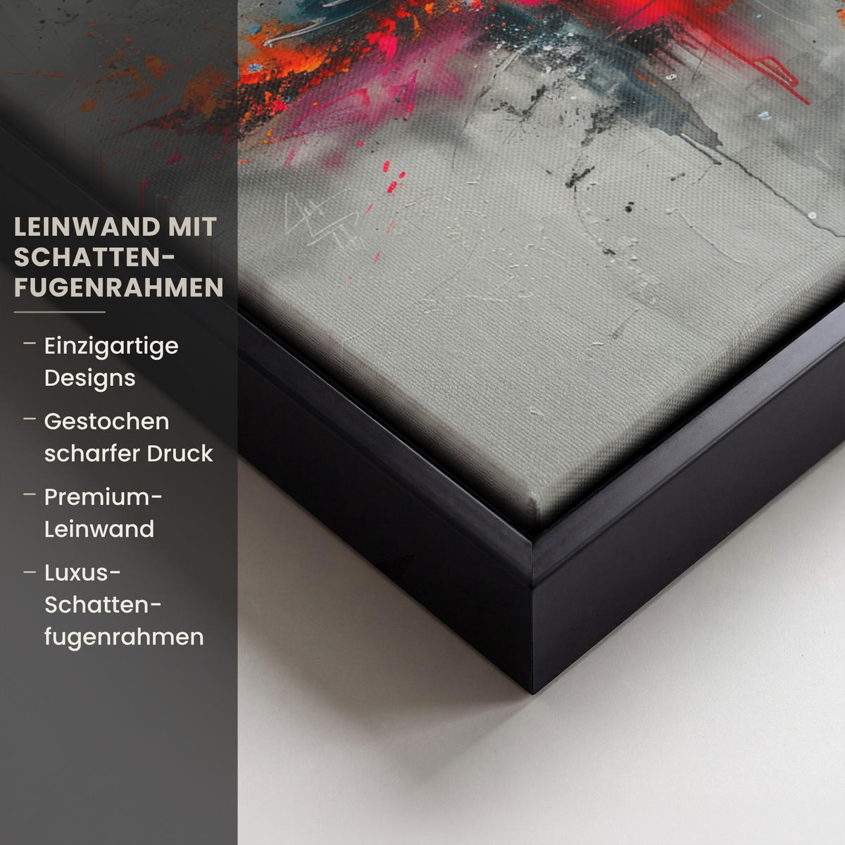 LEINWAND Bilder mit Rahmen - Moderne Kunst - Orange - Grau - Abstrakt - 40x30 - Hellgrau, Textil (40/30cm) - MuchoWow