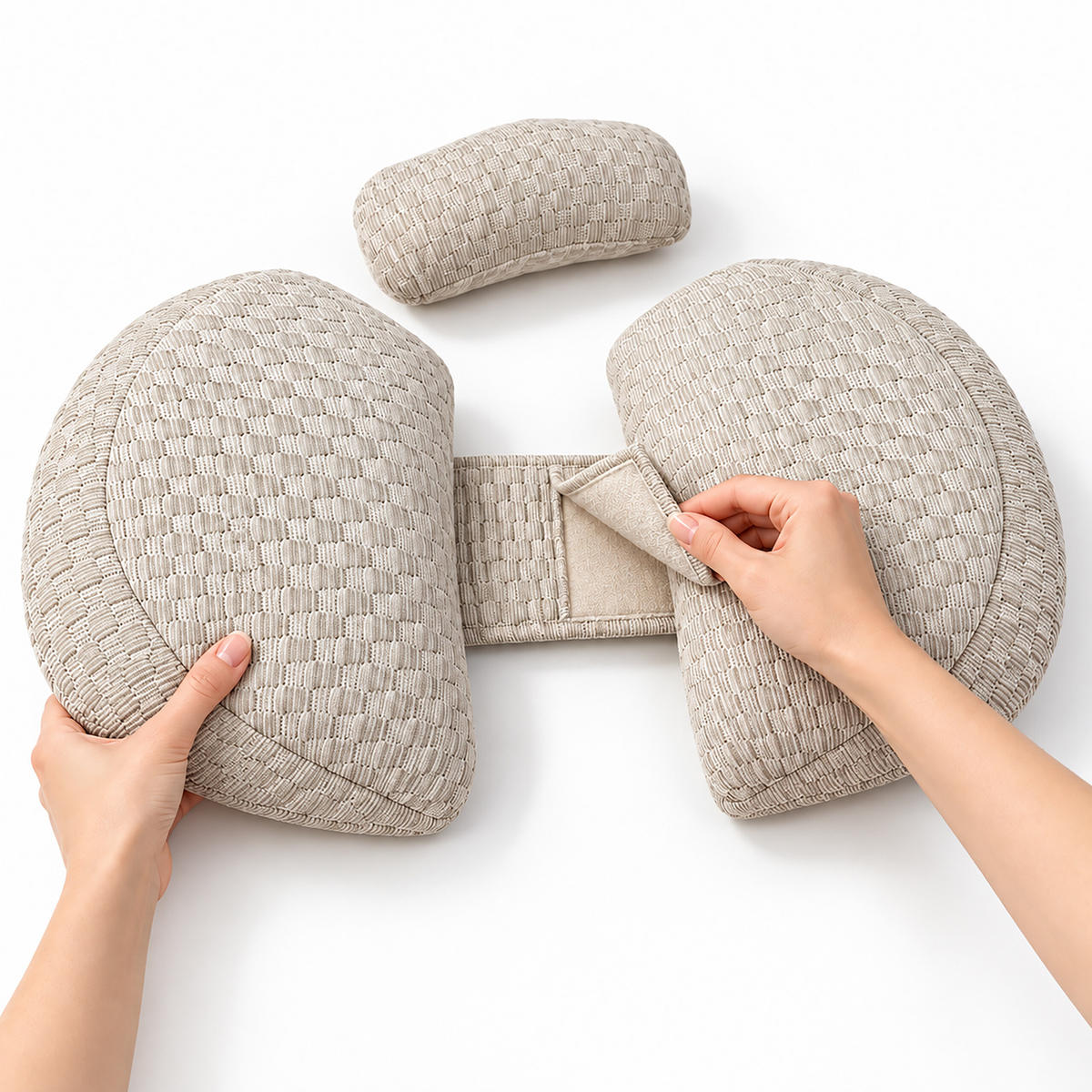 POLŠTÁŘ krémový těhotenský 2dílná-sada - krémová, textil (60/34cm) - Relaxdays
