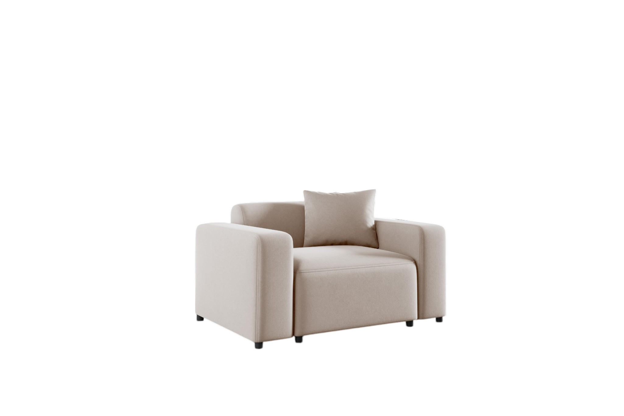 SESSEL Megan In Salvador - Beige, Holzwerkstoff/Textil (145/75/98cm) - Fun Möbel