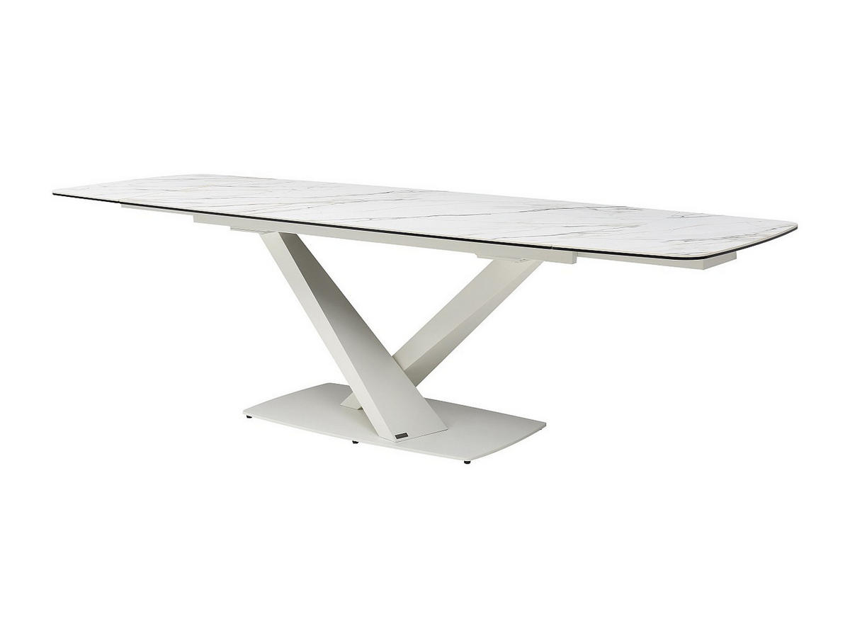 ESSTISCH - 6 Personen, 8 Personen, 10 Personen - glas - weiß Malata - Weiß, Glas/Keramik (90/220/76cm) - Vente-Unique