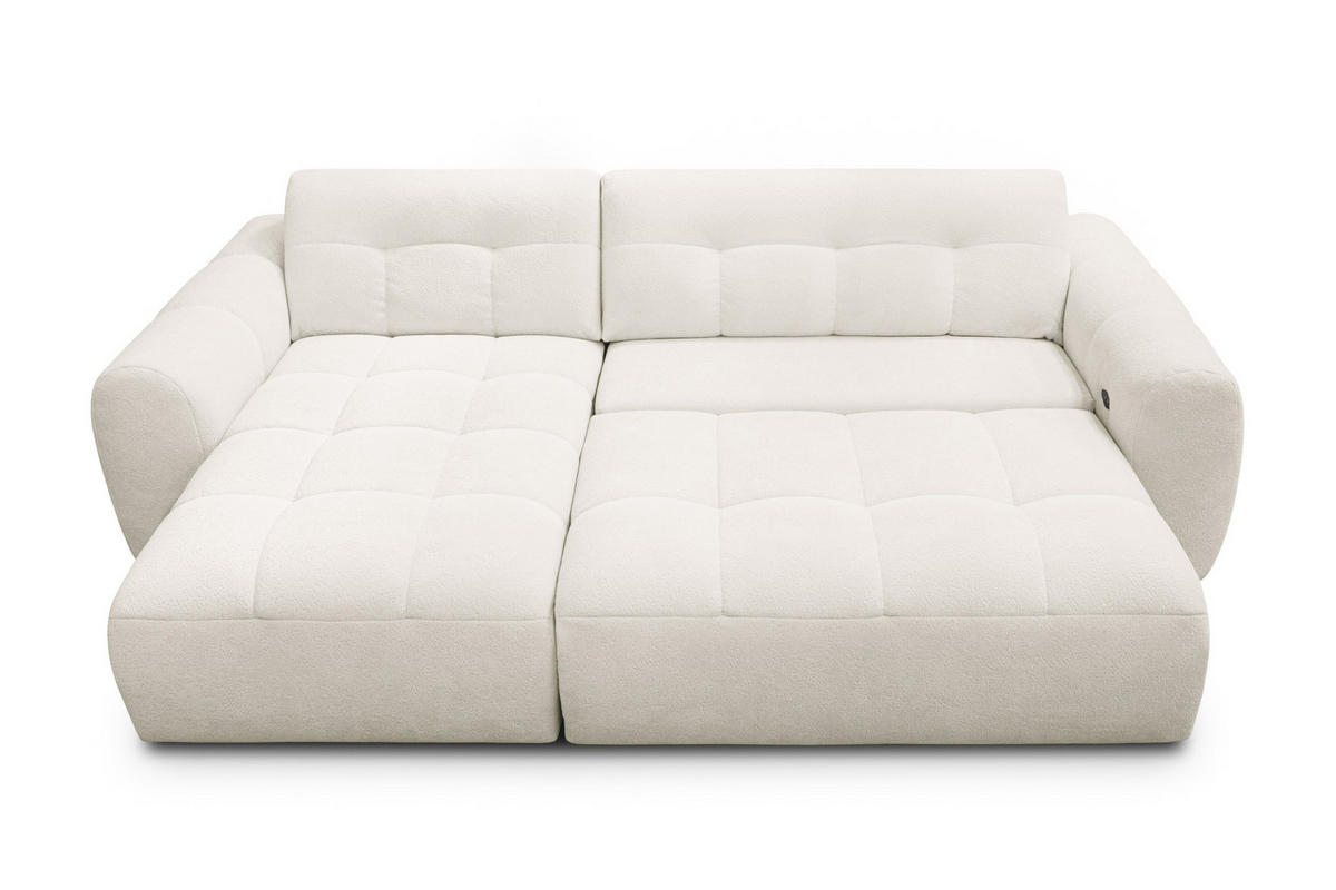 ECKSOFA LUMERO 4-Sitzer LINKS, creme - Creme/Schwarz, Holz/Textil (275/166cm) - Courtois Laville