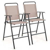 BARHOCKER Beige(2er-Set) - Beige, Metall (69/112/53cm) - COSTWAY