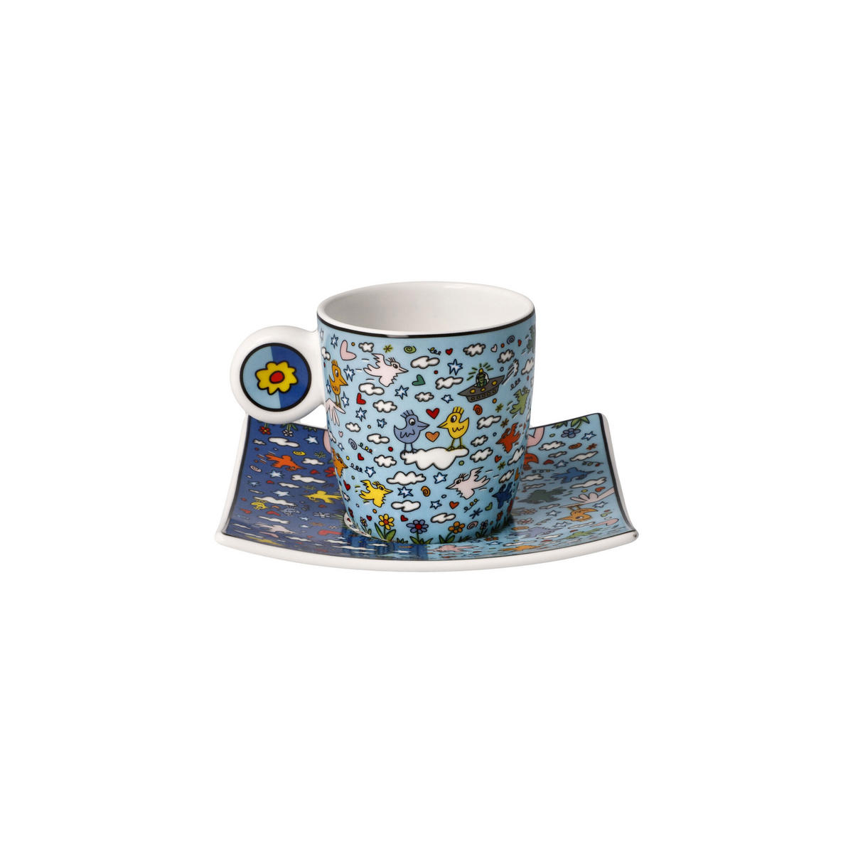 ESPRESSOTASSE James Rizzi - Give Peace a Chance, Fine Bone China, Bunt, 0.1 L - Multicolor, Keramik (0.1L) - Goebel