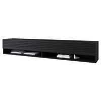 TV-LOWBOARD A180 MDF - Alufarben/Schwarz, Holzwerkstoff/Kunststoff (180/30/33cm) - MIRJAN24
