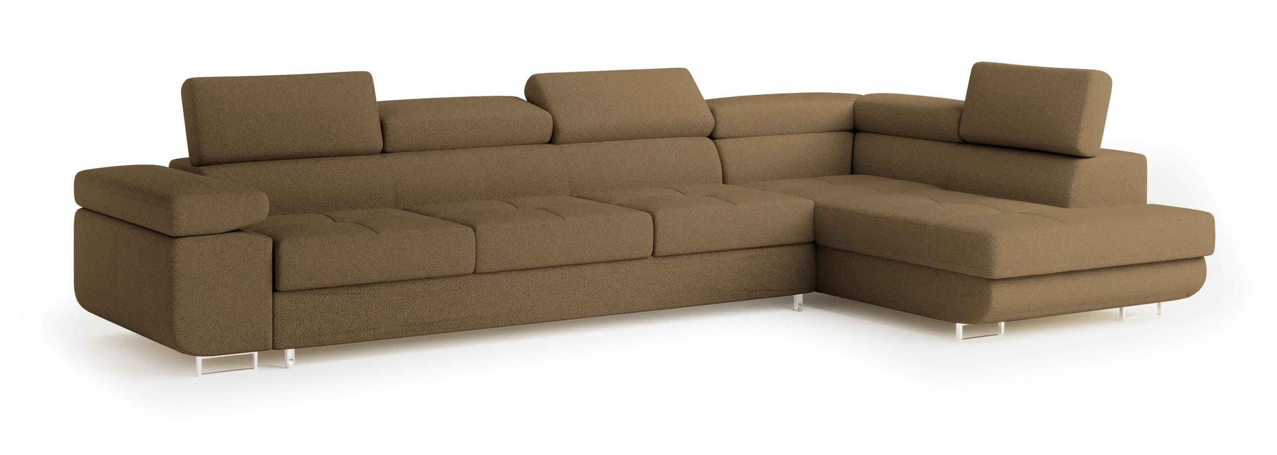 ROHOVÁ SEDAČKA VICENTE med - stříbrná/med, dřevo/kompozitní dřevo (346/202cm) - MASSENO