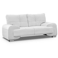 SOFA 2-SITZER Omega weiß - Chromfarben/Weiß, Leder/Metall (185/88/98cm) - Beautysofa