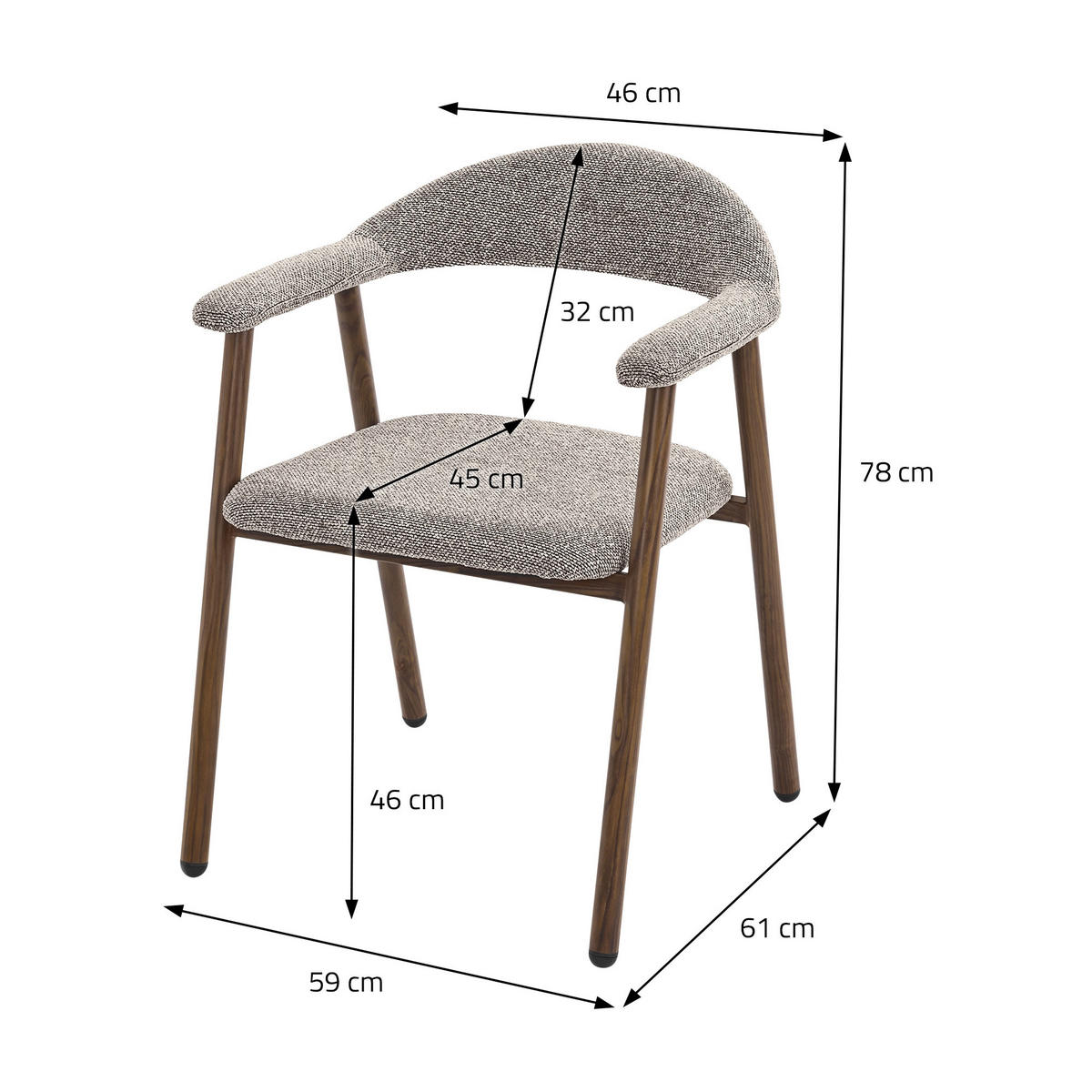 JÍDELNÍ ŽIDLE, sada 2 ks, hnědé s proplétaným vzorem a ocelovou konstrukcí v imitaci dřeva - hnědá, kov/textil (59/78/61cm) - ML-DESIGN