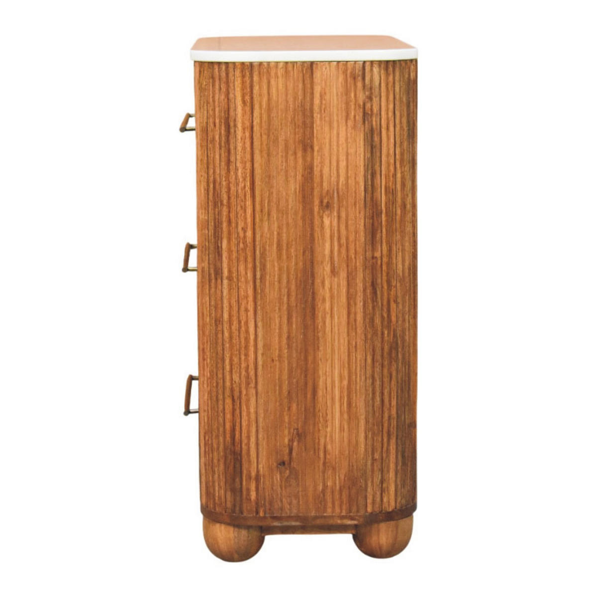 KOMMODE mit Golden-Teak-Finish, 3 Schubladen, T-Bar-Griffe, braun - Braun, Holz (74/78/34cm) - Artisan Furniture