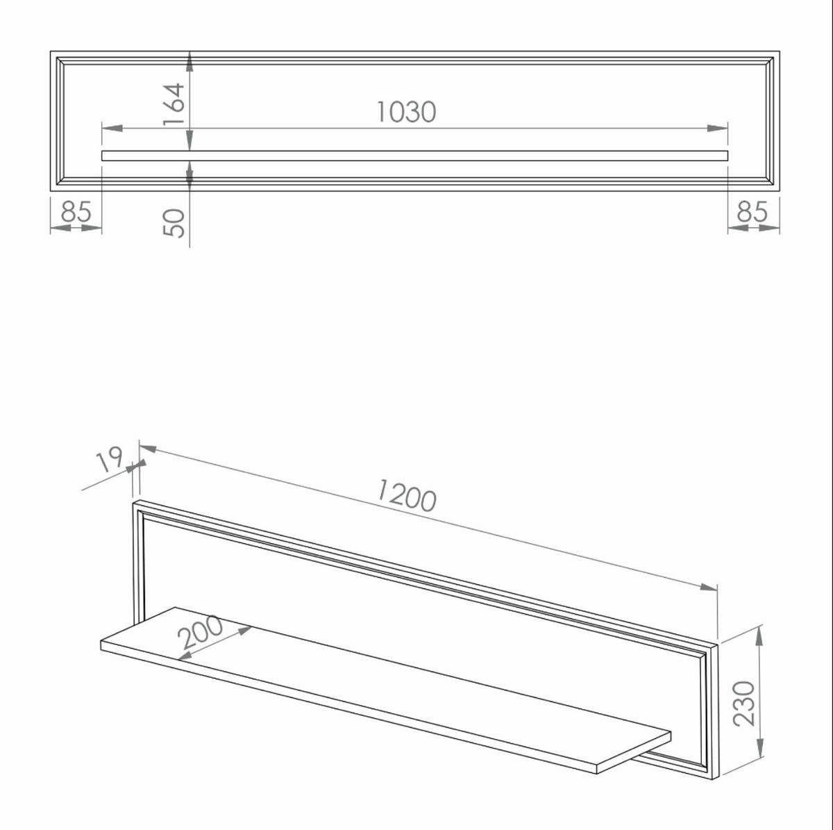 WANDREGAL Darrby Weiß 120 cm - Weiß, Holzwerkstoff (120/23/21.9cm) - Selsey