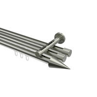 INNENLAUF-GARDINENSTANGEN-SET Siteno Savio 140 cm, 3-läufig, 20 mm Ø Edelstahl-Optik - Edelstahlfarben, Metall (140cm) - INTERDECO