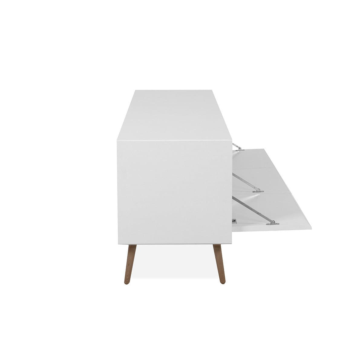 TV-MÖBEL mit 3 Klappen - Arona - 175/38/50 cm - Weiß/Eiche Artisan, Holzwerkstoff (38/50/175cm) - Calicosy