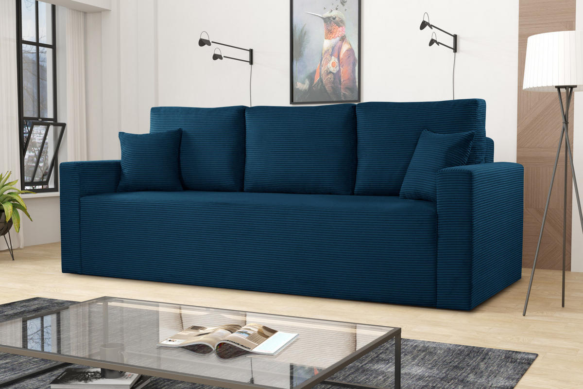 SCHLAFSOFA ZOOM Mit Bettkasten Stoff Zoom Blau - Blau, Holz/Textil (227/90/92cm) - Kaiser Möbel