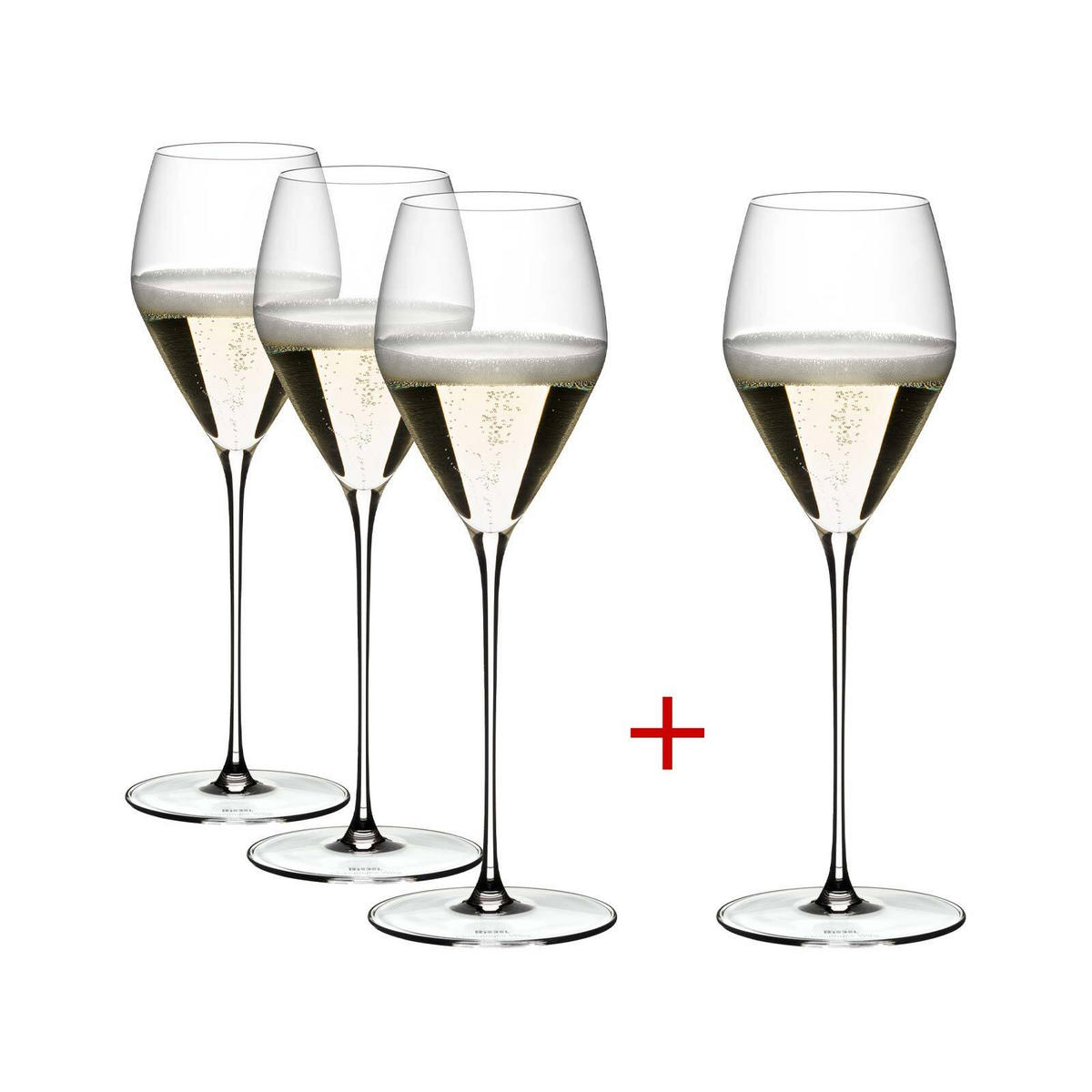 CHAMPAGNER WEINGLÄSER Veloce transparent 327 ml 4er Set - Transparent, Glas (0.327L) - Riedel