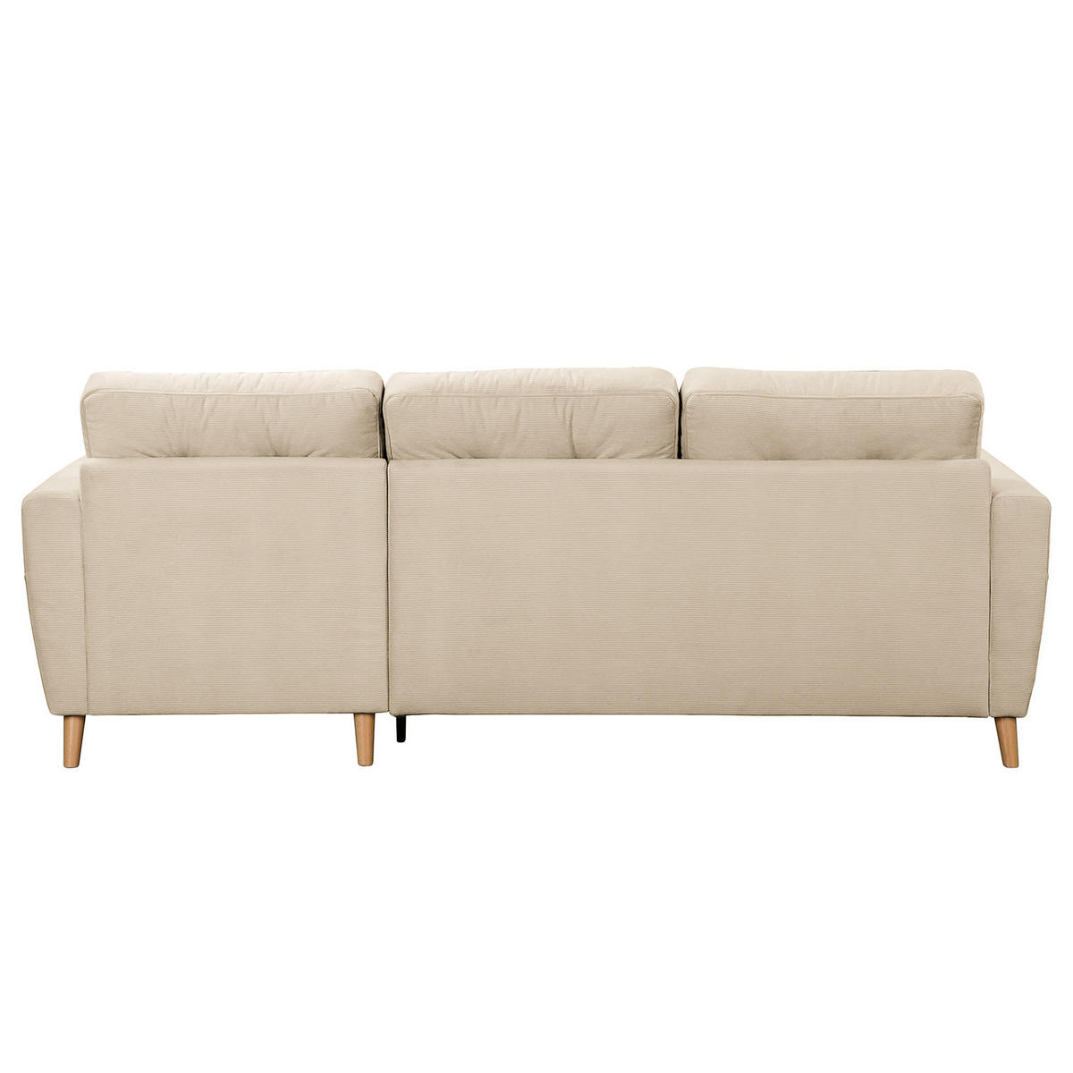 ECKSOFA mit Longchair - Beige/Braun, Holz/Textil (223/148cm) - home24