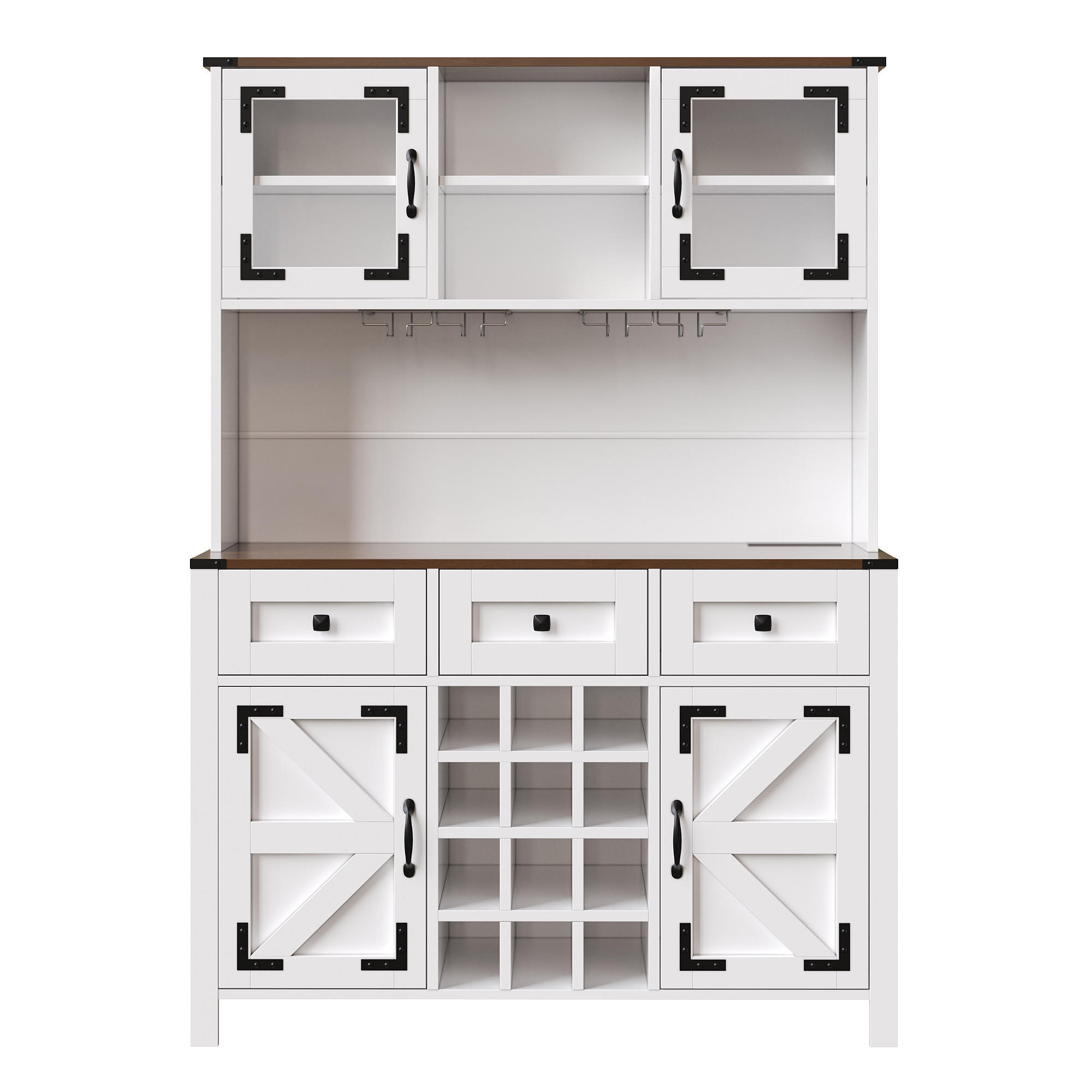 BUFFETSCHRANK Country Weiß 120/40/170 cm - Weiß, Holz (120/170/40cm) - PANGIVO