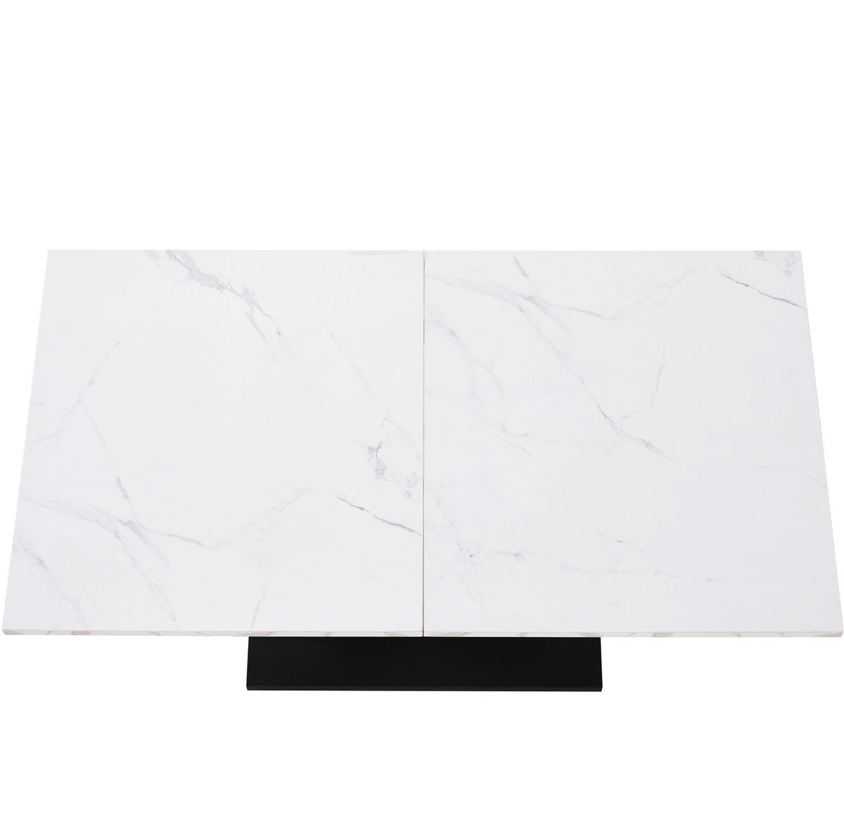 ESSTISCH 140/75/75,5 cm mit MDF-Tischplatte, verstellbaren Füßen und Marmormuster, Weiß/Schwarz - Weiß, Holzwerkstoff (140/75/75.5cm) - Redom