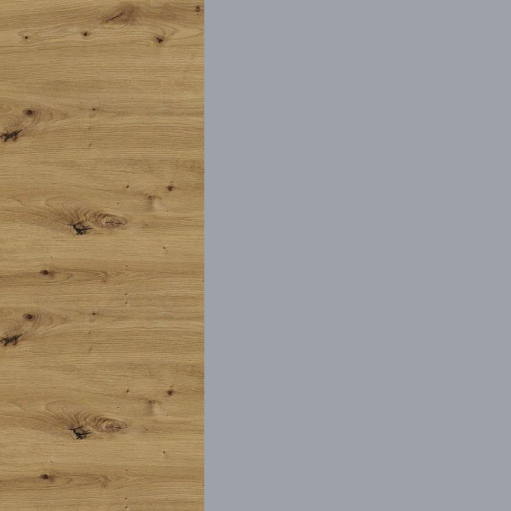 UNTERSCHRANK Bari D1D/30 Eiche Artisan / RAL 7040 fenstergrau 30 / 50 / 82cm - Eiche Artisan/Grau, Holz/Holzwerkstoff (30/82/50cm) - Feldmann-Wohnen