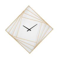WANDUHR Goldy Line, goldfarben, Eisen und Kunststoff, 85 x 6 x 85 cm - Goldfarben, Kunststoff/Metall (85/85/6cm) - Mauro Ferretti