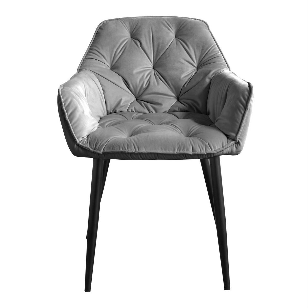 ARMLEHNENSTUHL TOKIO - Schwarz/Grau, Textil (60/96/46cm) - Lookway